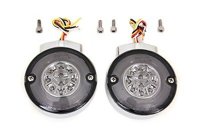 Chrome LED Turn Signal Combo Assembly Set Fits FLT,FSLT 1989-UP