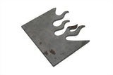 1/4" Thick x 7" Sq. Flame Design Frame Neck Area Gusset - Raw Mild Steel Weld-On