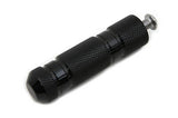 Black knurled shifter footpeg with four grooves, Fits a Variety of Harley's