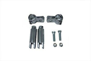 Chrome footpeg 1" mount kit includes clamp set and 3-1/2" extension bars