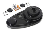 Black 45" outer primary cover kit includes cover, inspection plates, & Hardware