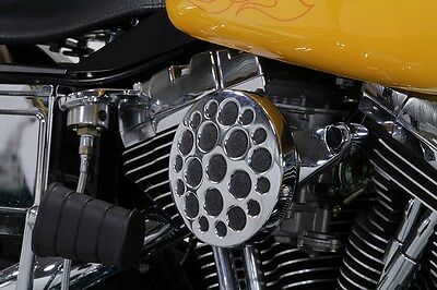 Chrome Drilled Air Cleaner Assembly w integral breather system & bracket