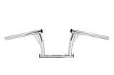 Vintage 1" diameter handlebar w 7-1/2" rise is chrome plated w holes for wiring