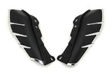 Black Windshield Deflector Set with Chrome Trim