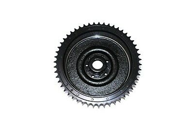 Black rear cast iron brake drum w sprocket replaces OEM No: 41400-58C, 1958-1962