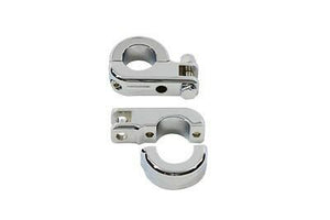 Two-piece chrome billet engine bar footpeg mount Kit for 1-1/4" engine bar