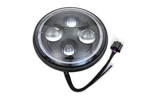 7" Headlamp Bulb Unit features LED 12 volt bulb black lens w white encircle