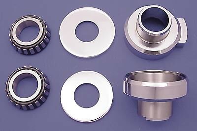 Chrome Fork Neck Cup Kit w Stops, with races, bearings, Fits FXST 1986-1999