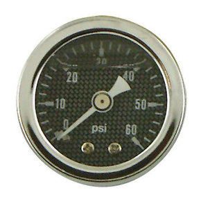 Marshall Instruments Carbon Fiber Look oil pressure Gauge, 1-1/2" diameter face