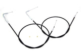 +12" overstock Black vinyl 46.25" Throttle and Idle Cable Set, FXST 1996-UP
