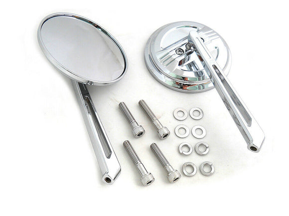 Air Flow Mirror Set with Straight Billet Stems