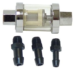 UNIVERSAL IN-LINE See Thru FUEL FILTER FOR 1/4