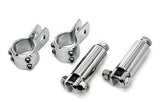 Chrome footpeg 1-1/4" mount kit with clamp set and 3-1/2" extension bars