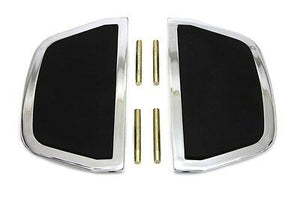 Chrome passenger footboard set fits FLT 1997-UP, flip up when not in use