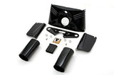 3 rib design Hydraglide style Black Fork Cover Kit @ FLH 1949-1959, 7-Piece Kit