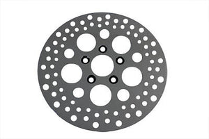 Polished stainless 11-1/2" Drilled Rear Brake Disc, Fits Harley XL 1993-1999