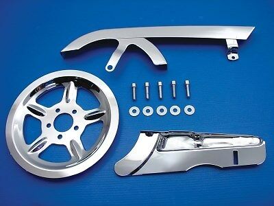 Chrome Belt Guard and Pulley Cover Kit replaces OEM No: 60402-04 for XL 2004-UP