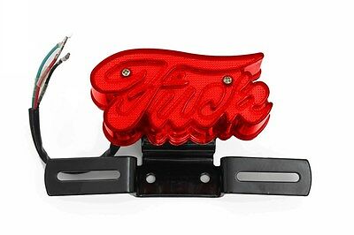 Fcuk LED type tail lamp w red lens features chromed housing black plate bracket