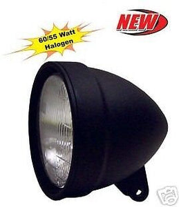 5 3/4" Diameter x 6" Long - 60/55 Halogen Headlight Assembly - Matte Black