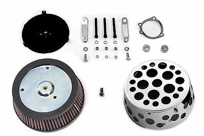 Air cleaner kit w/holes incl. back plate & chrome cover for CV & EFI carburetors