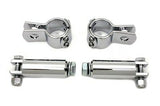 Chrome footpeg 1-1/4" mount kit with clamp set and 3-1/2" extension bars