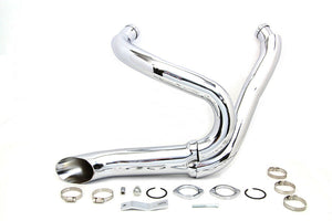 3" Chrome Wyatt Gatling 2 into 1 Exhaust Pipe Hot Rod Header Kit, FXST 2012-2017