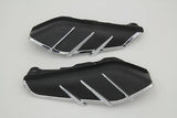 Black Windshield Deflector Set with Chrome Trim