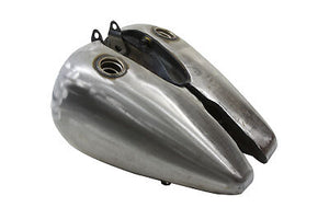 Bobbed 3.5 Gallon Gas Tank Set uses 1975-up petcock, Fits Harley FL 1947-1984