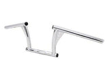 Vintage 1" diameter handlebar w 7-1/2" rise is chrome plated w holes for wiring