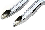 Chrome LAF exhaust header set, 2" o.d. fits Harley 1986-UP