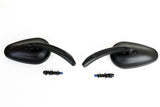 Bullet Mirror Set with Billet Sculpted Stems Black
