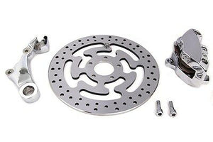 Chrome Rear 4 Piston Caliper and 11-1/2" Disc Kit fits Harley FLT 2008-UP