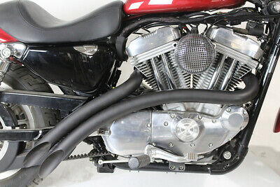 Curved Radius Exhaust Header Set Black Fits: XL 2007-UP