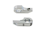 Chrome footpeg extender clamp set clamps to 1-1/4" tubing.