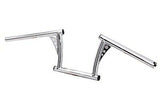 Vintage 1" diameter handlebar w 7-1/2" rise is chrome plated w holes for wiring