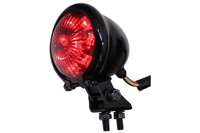 LED round Black tail lamp/light, red lens includes 2 bolt adjustable base mount