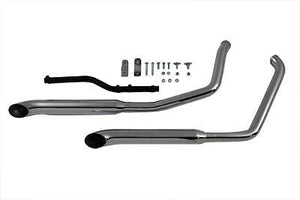 Chrome exhaust pipe set, turn out 2-1/2" diameter mufflers, 1 piece construction