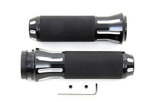 Black Cobra Style Handlebar Grip Set Fits FLT 2008-UP,Tri-Glide 2007-UP