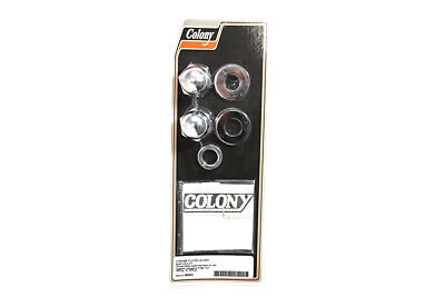 Chrome rear axle acorn nut kit,hardware kit w instructions,fits 1973 & up XL/BT