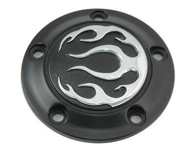 Black 5-hole flame point cover. Fits FLSt,FXST,FLT 1999-UP