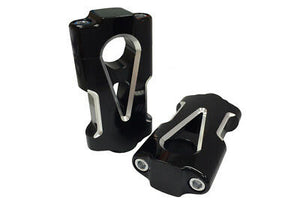 V-Tech Black Flat Handlebar Riser Set with Contrast Cut