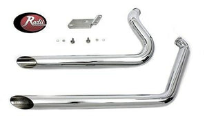 Radii Exhaust Drag Pipe Set Side Slash Fits FXST 1984-2006