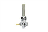 Chrome Petcock w Nut & 90° Left Outlet replaces OEM No: 62169-81 for 1975-1994
