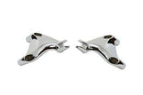 Chrome passenger footpeg bracket set for use with male end pegs.