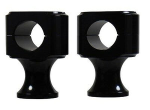 Black VINTAGE STYLE 2" RISERS uses 1/2-20 riser bolts for 1" diameter handlebar