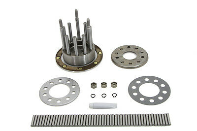 3 stud clutch hub assembly features 53 long rollers, outer spring plate, & nuts